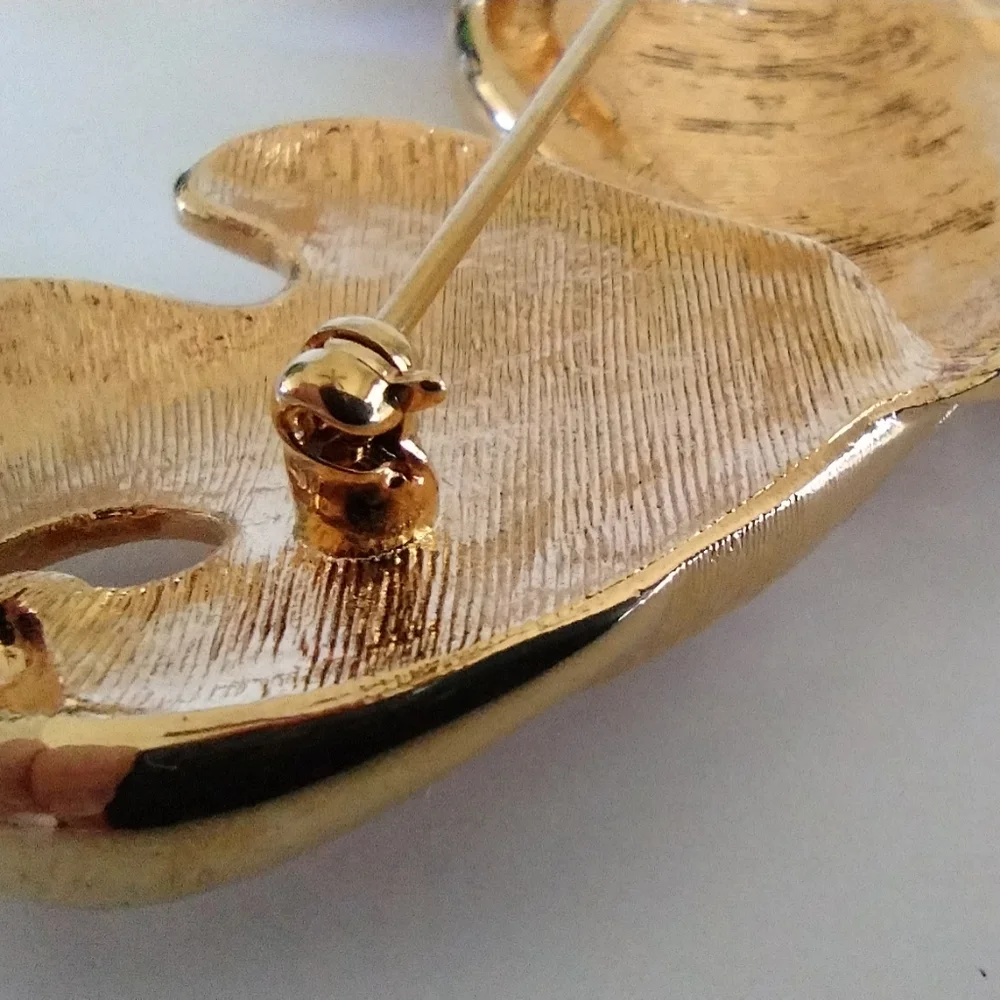 Monet Twisted Leaf Gold-Tone Brooch